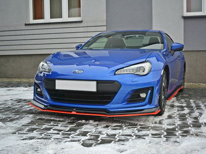 Maxton Design Subaru Brz Facelift (2017-2020) Front Splitter (black & Red) V.5