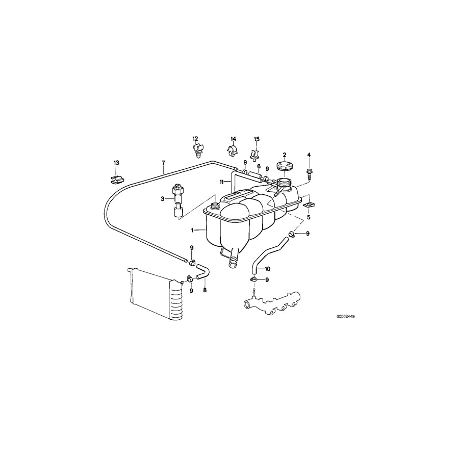 Genuine BMW 11531312950 E34 Water Hose (Inc. M5 3.8, M5 3.6 & M5) | ML Performance EU Car Parts