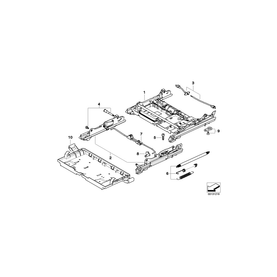 Genuine BMW 52107120193 E61 E60 Seat Rail Inner Left (Inc. 530xd, 528xi & 535i) | ML Performance EU Car Parts