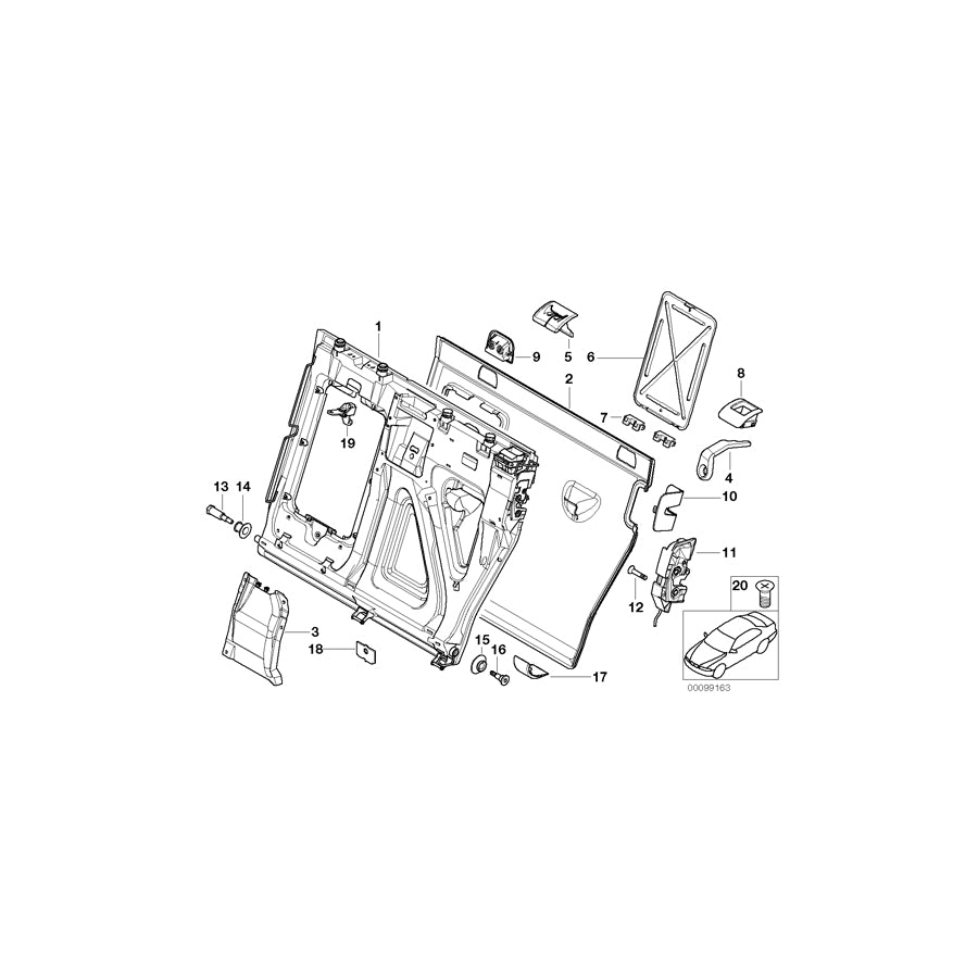 Genuine BMW 52208099719 E53 Lock Panel, Left SCHWARZ (Inc. X5 4.6is, X5 4.4i & X5 4.8is) | ML Performance EU Car Parts