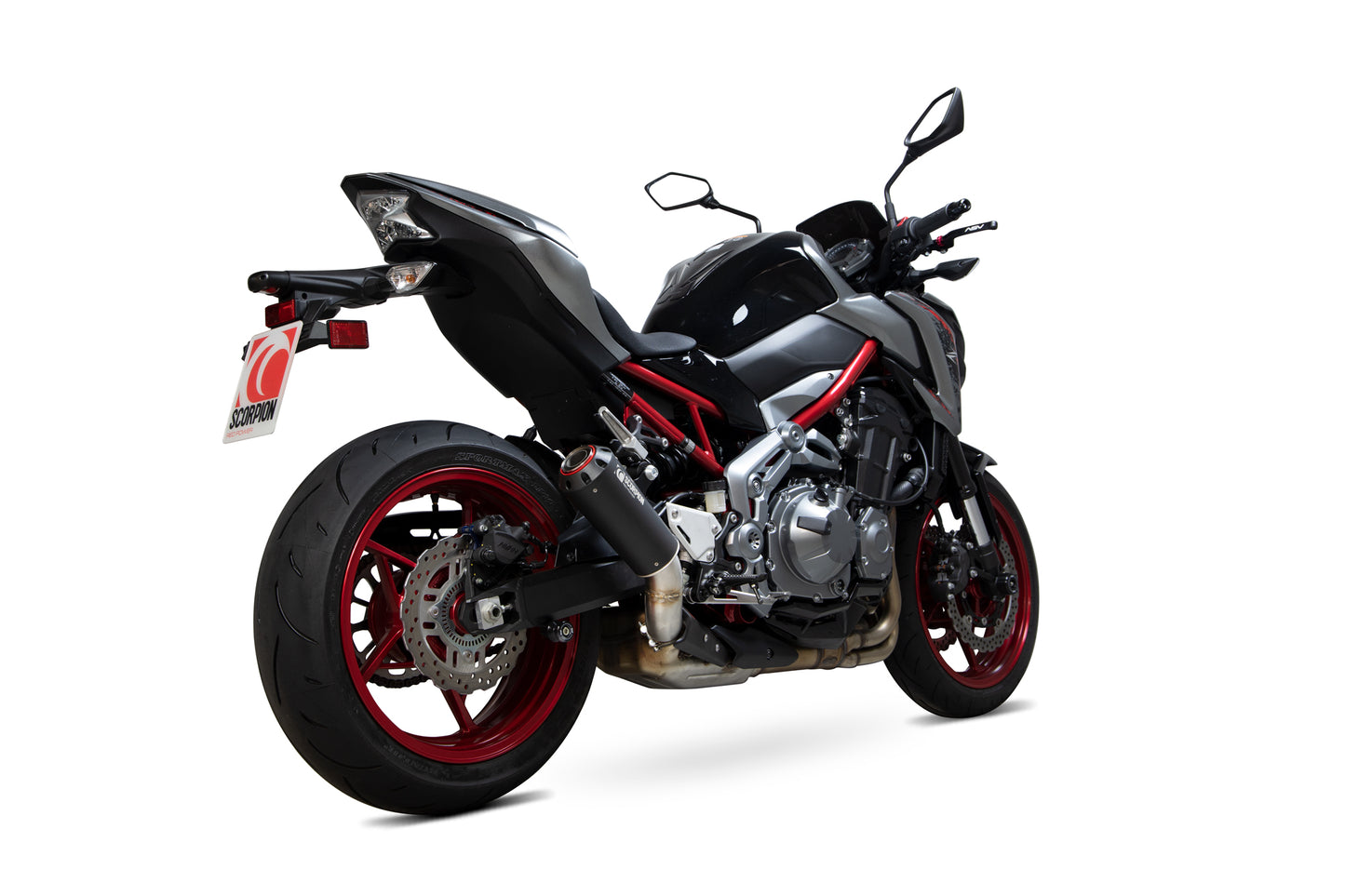 Scorpion PKA114BCER Kawasaki Z900 Red Power Slip-On - Black Ceramic Coated Sleeve | ML Performance EU EU