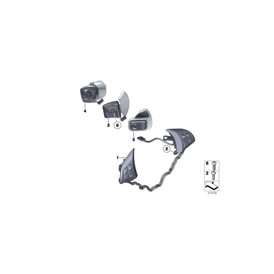 Genuine BMW 61319249141 E70 Switch, Multifunct. Steering Wheel (Inc. X5 M50dX, X5 35dX & X5 40iX) | ML Performance EU