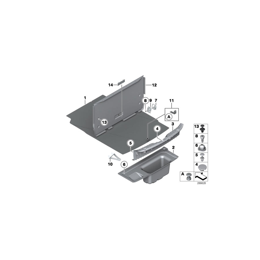 Genuine BMW 51477250076 F10 F10 Trunk Partition Trim Panel (Inc.  & Hybrid 5) | ML Performance EU Car Parts
