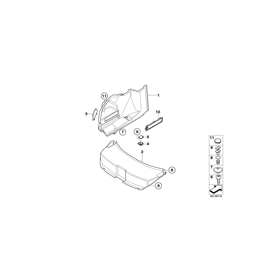 Genuine BMW 51477054961 E64 E63 Left Tail Light Cover ANTHR.-MELANGE (Inc. M6, 630i & 645Ci) | ML Performance EU