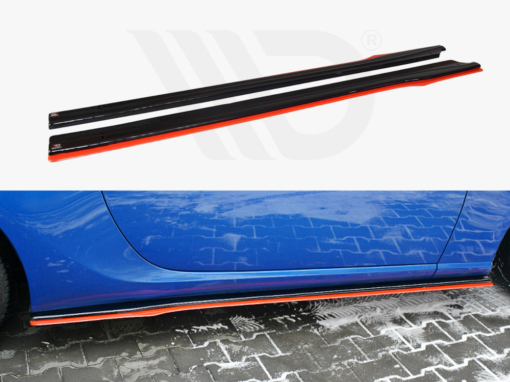 Maxton Design SU-BRZ-1F-SD1RRED+SD1T Side Skirts Splitters (black & Red) V.2 Subaru Brz / Toyota Gt86 Facelift (2017-2020) | ML Performance UK Car Parts
