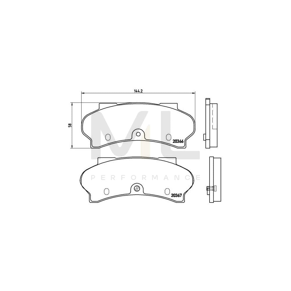 Brembo P 61 011 Brake Pad Set With Acoustic Wear Warning | ML Performance Car Parts