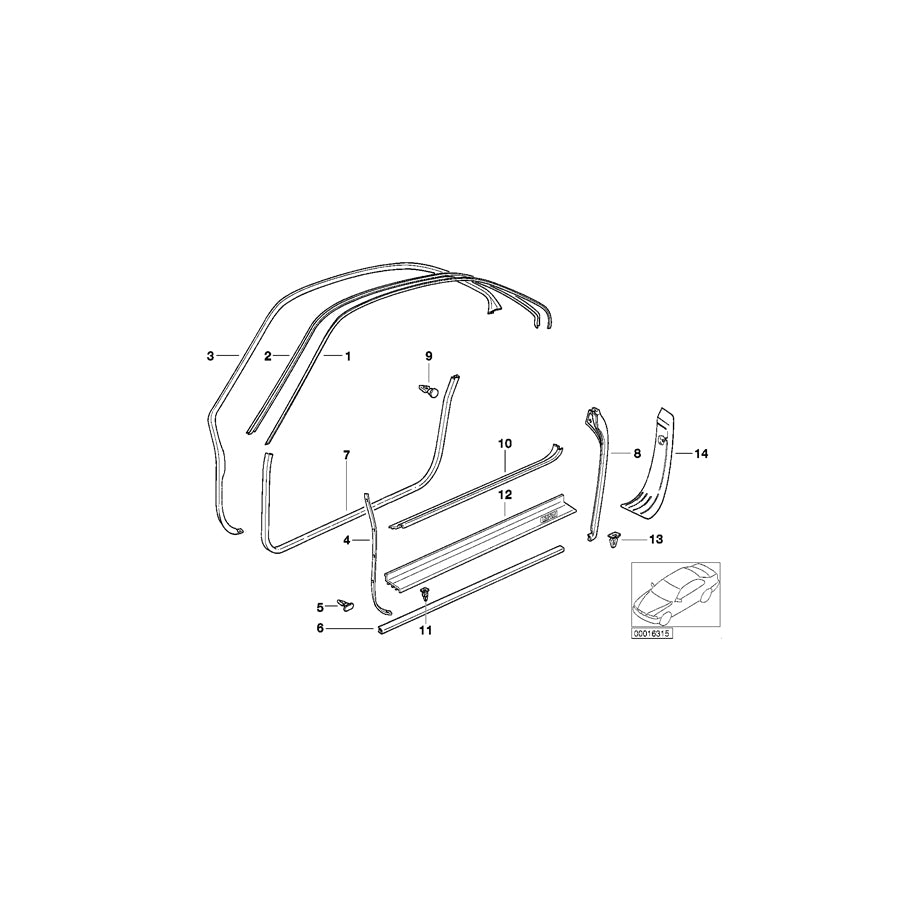 Genuine BMW 51728124217 E31 Edge Protection Left ULTRAMARIN (Inc. 840i, 850Ci & 840Ci) | ML Performance EU Car Parts