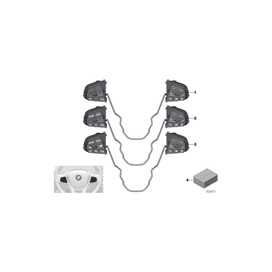 Genuine BMW 61319461211 G20 G21 G29 Switch, Multifunct. Steering Wheel (Inc. 118d, 220d & 320dX) | ML Performance EU