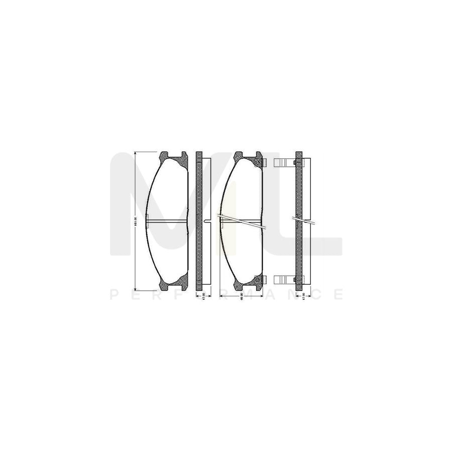 Bosch 0986Tb2123 Brake Pad Set Excl. Wear Warning Contact, With Accessories | ML Performance Car Parts