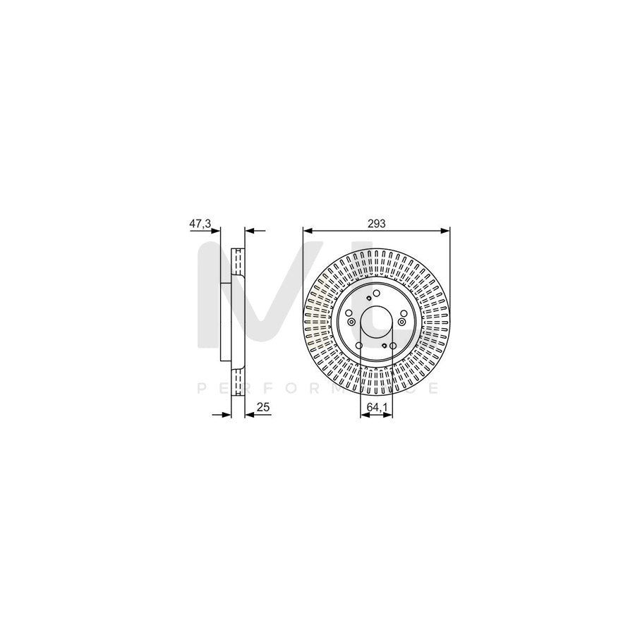 BOSCH 0 986 479 U63 Brake Disc Vented, Oiled | ML Performance Car Parts