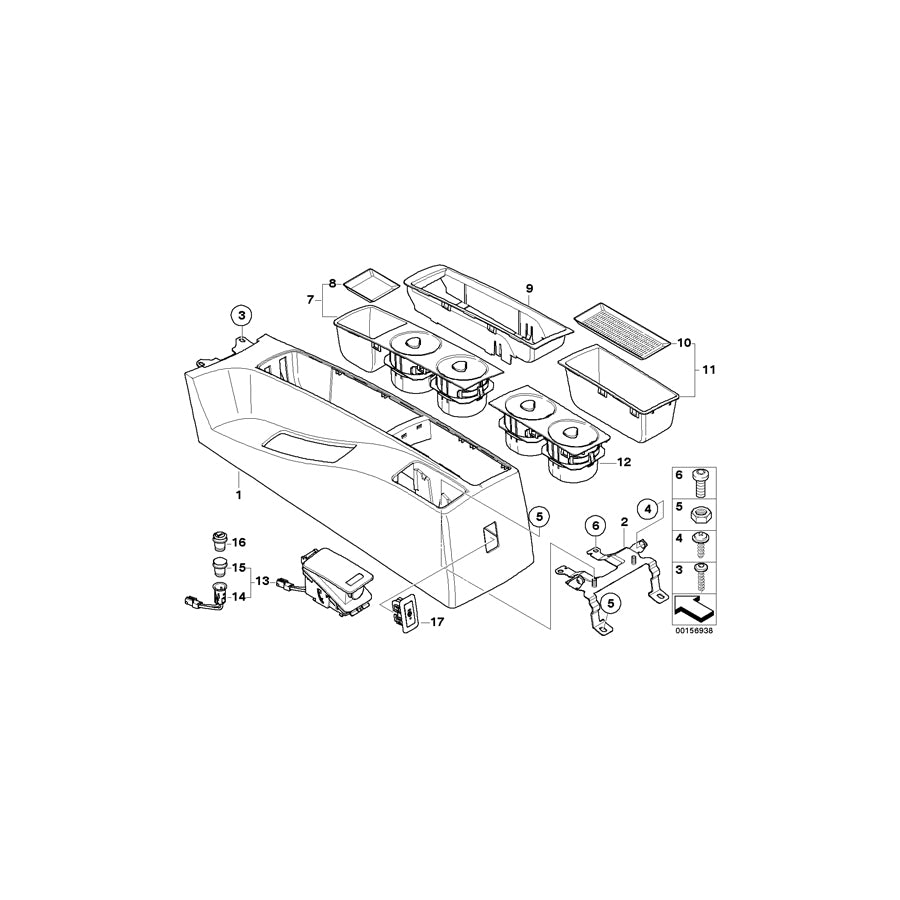 Genuine BMW 51163414548 E83 E83 Rubber Insert, Oddments Tray Rear SANDBEIGE (Inc. X3 1.8d, X3 2.0i & X3 2.0d) | ML Performance EU Car Parts