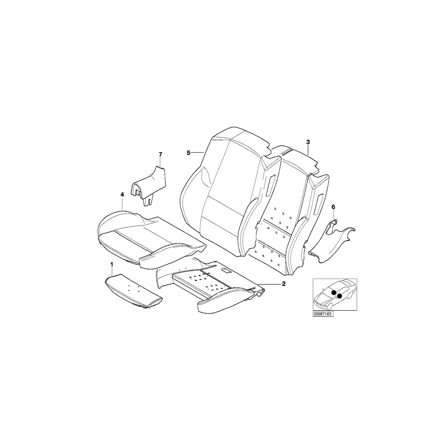 Genuine BMW 52107056719 E46 Cover Backrest Leather Left NATURBRAUN (Inc. 320Ci, 318Ci & 320Cd) | ML Performance EU Car Parts