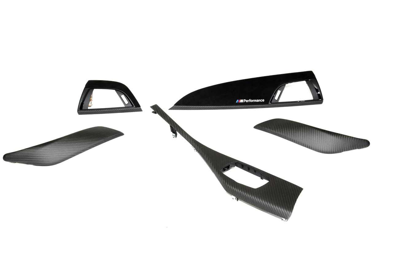 Genuine BMW F21 F22 F87 LHD Carbon & Alcantara Interior Trim Covers (Inc. 118i, M135i, M240i & M2) - ML Pewrformance UK
