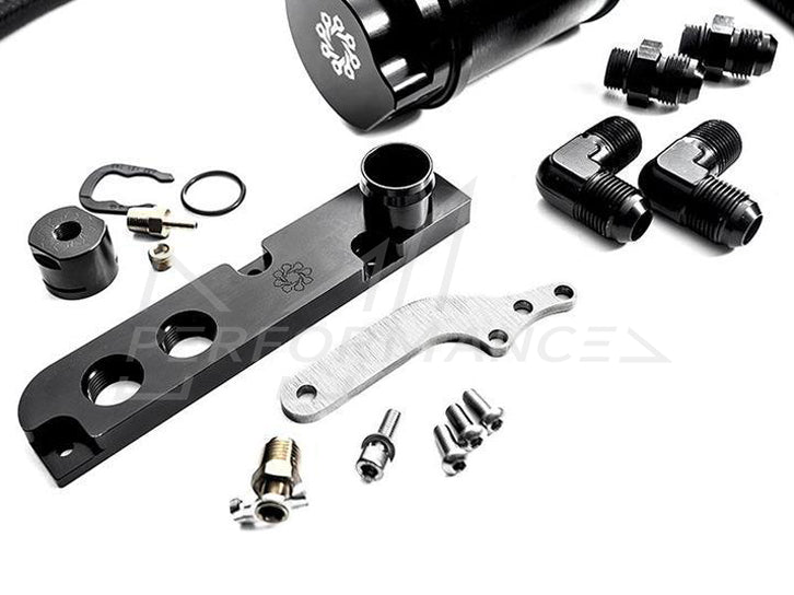 Integrated Engineering Audi Volkswagen 2.0T MK5 MK6 Recirculating Catch Can Kit For OEM Valve Cover (A3, Golf, Jetta, Passat & TT)