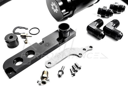 Integrated Engineering Audi Volkswagen 2.0T MK5 MK6 Recirculating Catch Can Kit For OEM Valve Cover (A3, Golf, Jetta, Passat & TT)