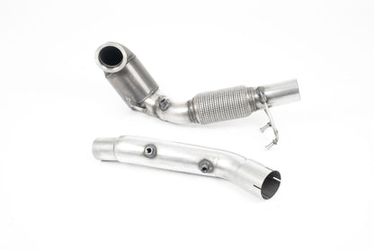 MillTek Volkswagen MK7.5 Golf GTI Cast Downpipe with 200 Cell Race Cat & GPFOPF Delete For OE Catback - ML Performance EU
