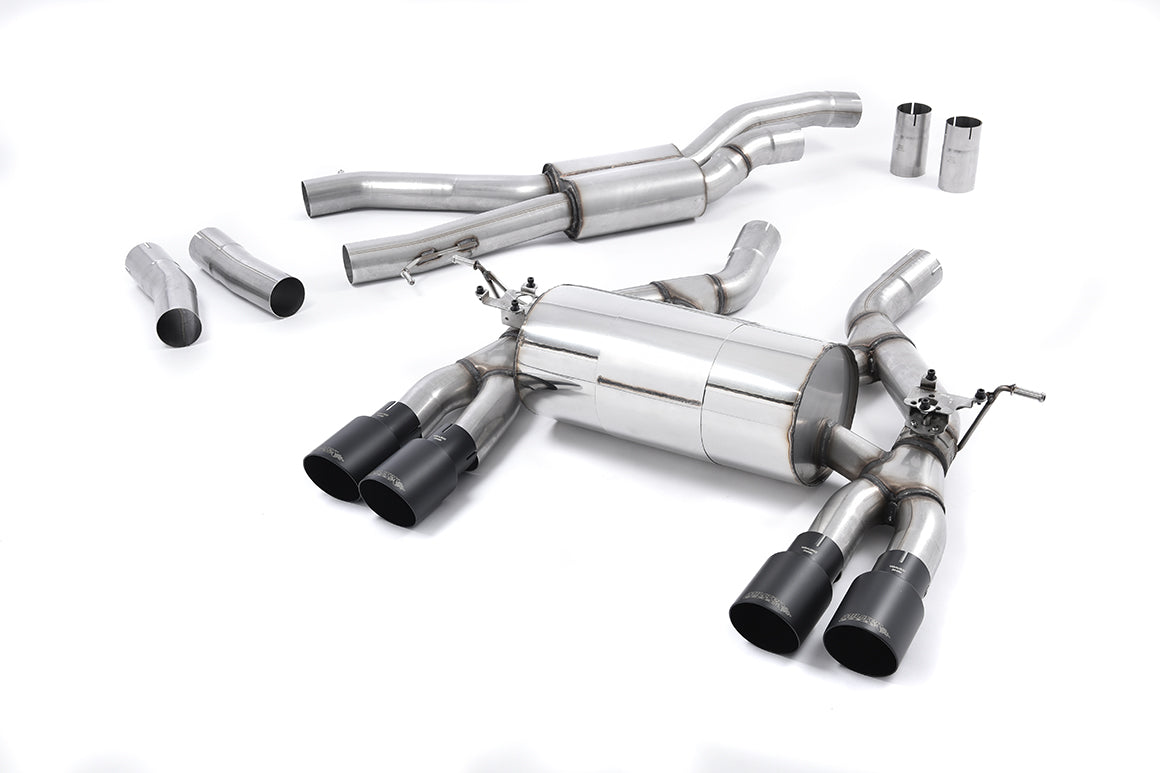 MillTek BMW F80 F82 Cat-back Exhaust System (M3 & M4) - Non-race Cerakote black tips - ML Performance