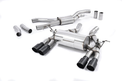 MillTek BMW F80 F82 Cat-back Exhaust System (M3 & M4) - Non-race Cerakote black tips - ML Performance