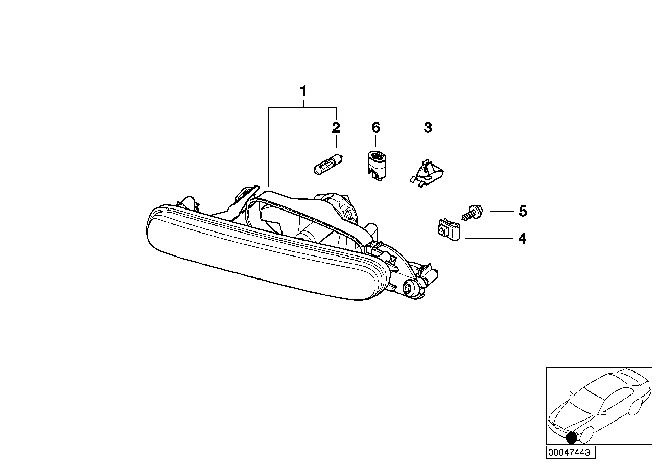 Genuine BMW 63176908283 E46 Fog Lights, Left TITAN (Inc. 330i & 330xi) | ML Performance EU EU Car Parts