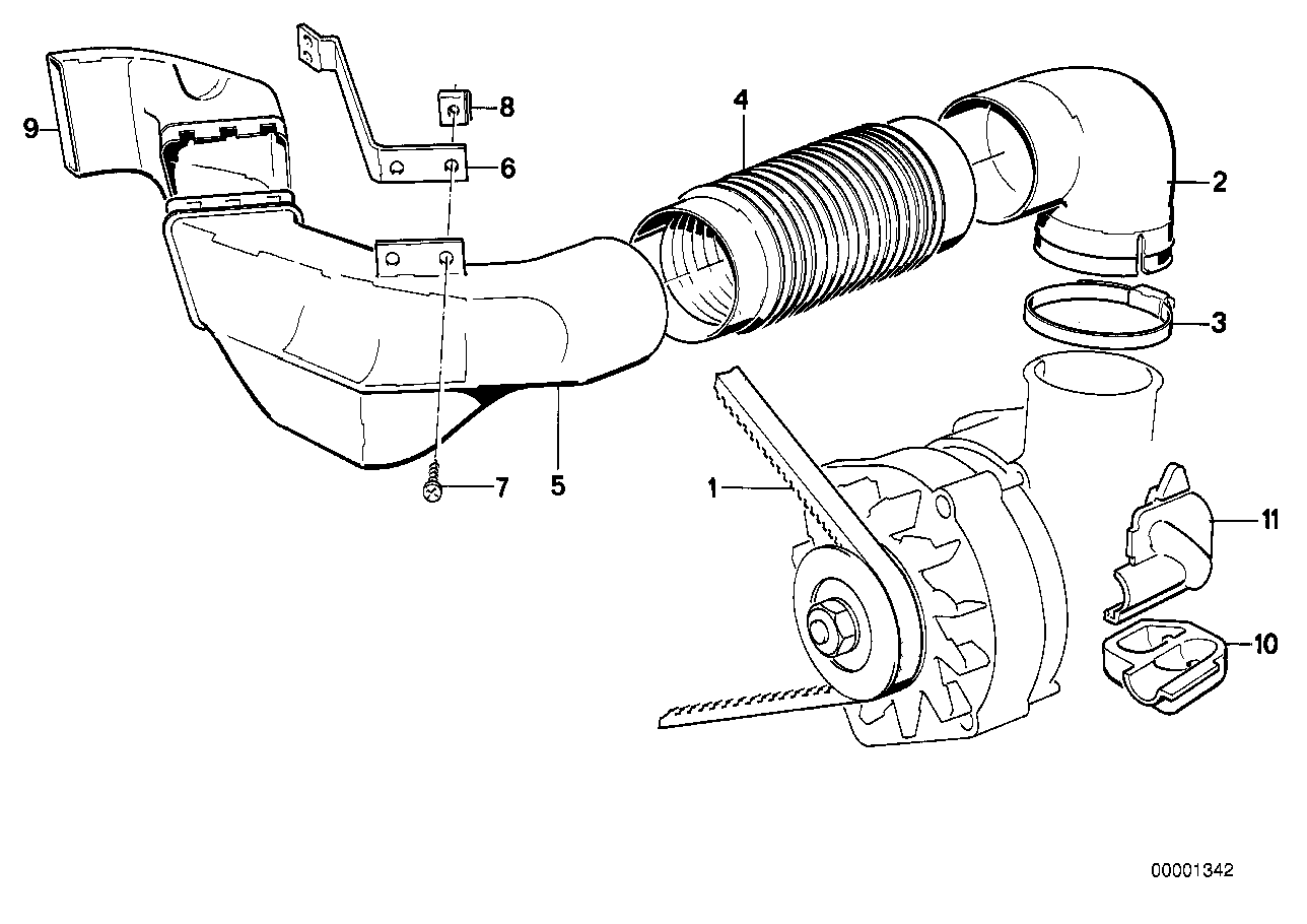 Genuine BMW 12311716005 E32 Suction Tube (Inc. 735i, 730i & 735iL) | ML Performance EU EU Car Parts
