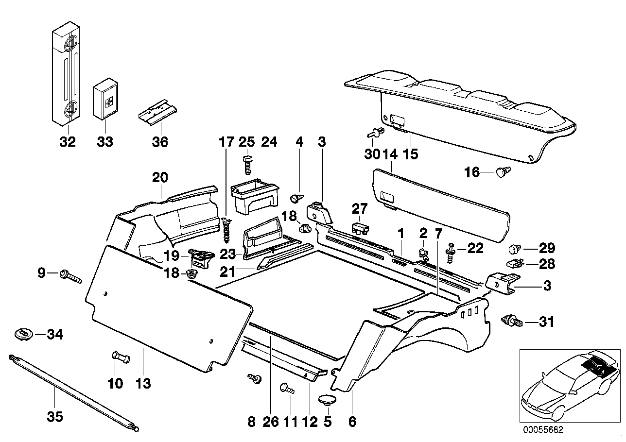 Genuine BMW 51471977361 E36 Trim Panel Left MITTELGRAU (Inc. 328i, 318is & 323i) | ML Performance EU EU Car Parts