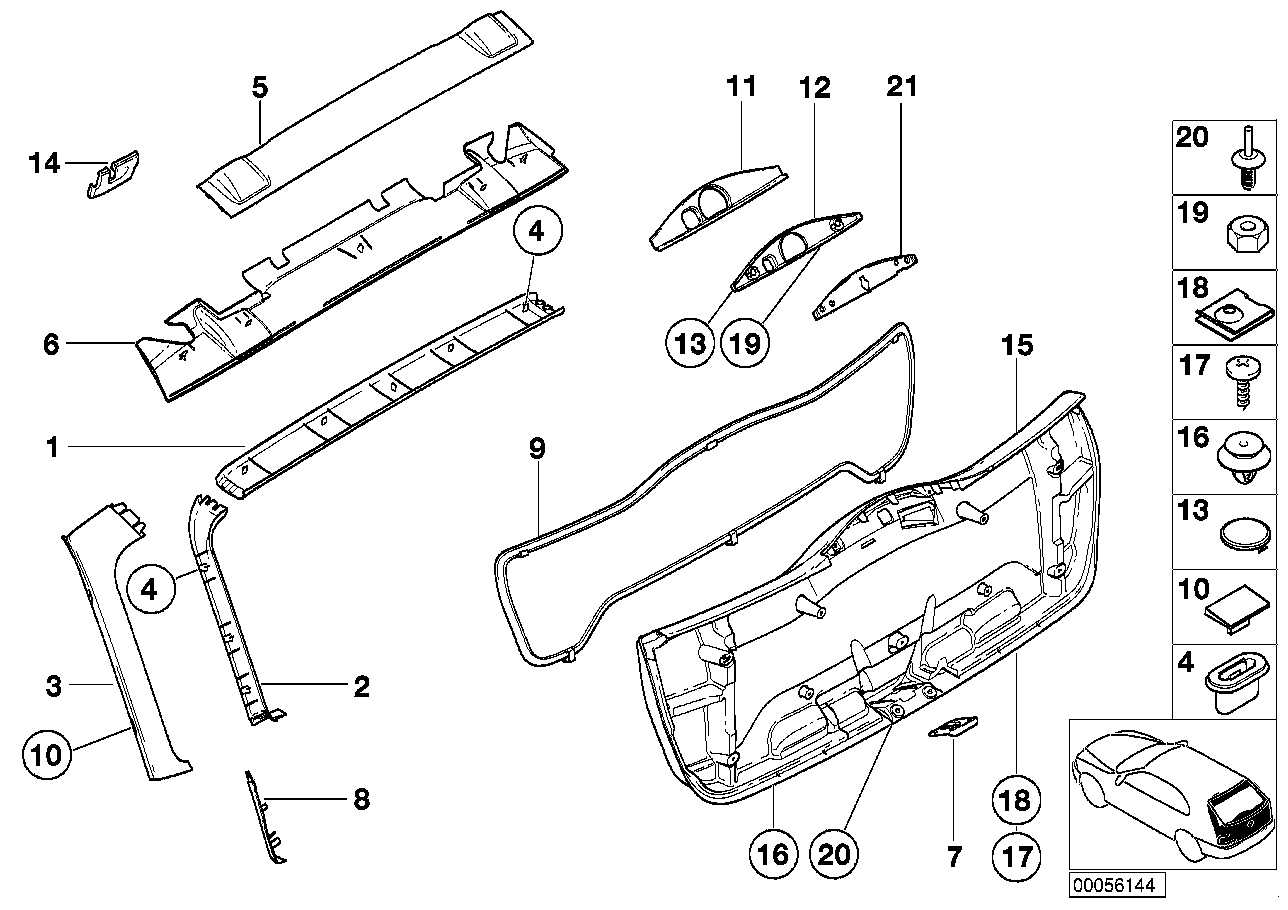 Genuine BMW 51498259857 E46 Trim Panel SCHWARZ (Inc. 330xd, 328i & 330i) | ML Performance EU Car Parts