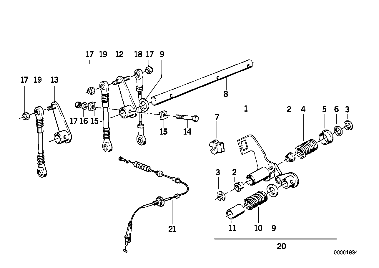 Genuine BMW 13541310826 E28 E24 Operating Lever (Inc. M5, M6 & M635CSi) | ML Performance EU EU Car Parts