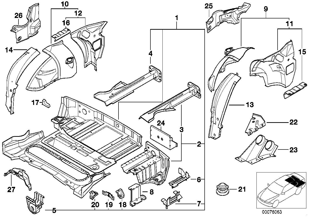 Genuine BMW 41122269468 E36 Exterior Right Rear Silencer Bracket (Inc. Z3 M) | ML Performance EU EU Car Parts