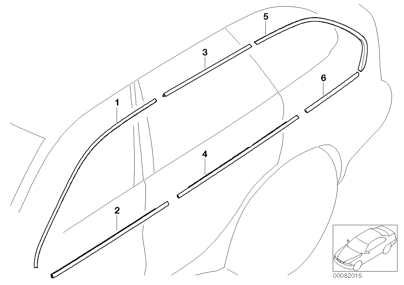 Genuine BMW 51348257733 E53 Outer Weatherstrip, Left TITAN (Inc. X5) | ML Performance EU EU Car Parts