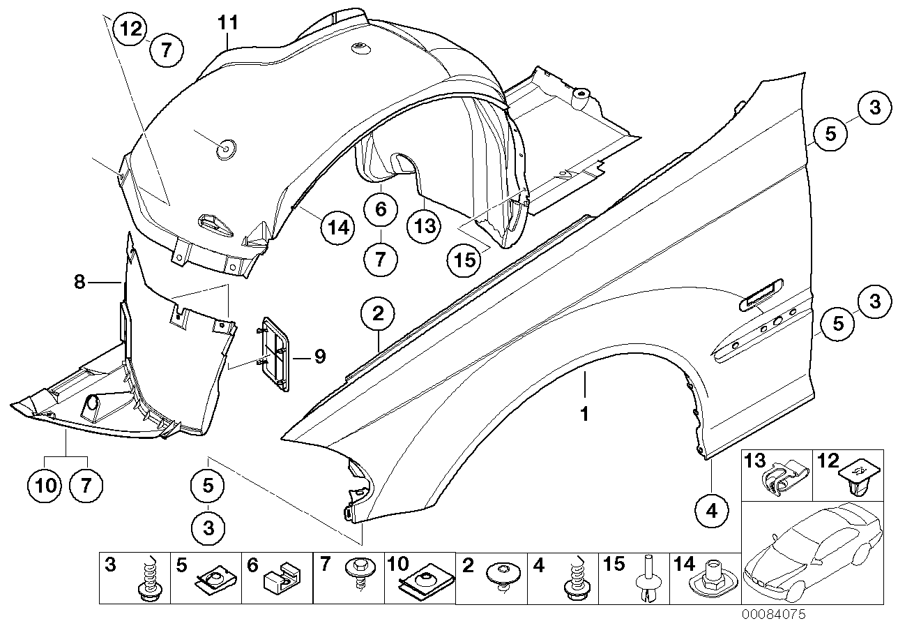 Genuine BMW 41357016205 E46 Side Panel, Front Left (Inc. 318ti, 318td & 325ti) | ML Performance EU EU Car Parts