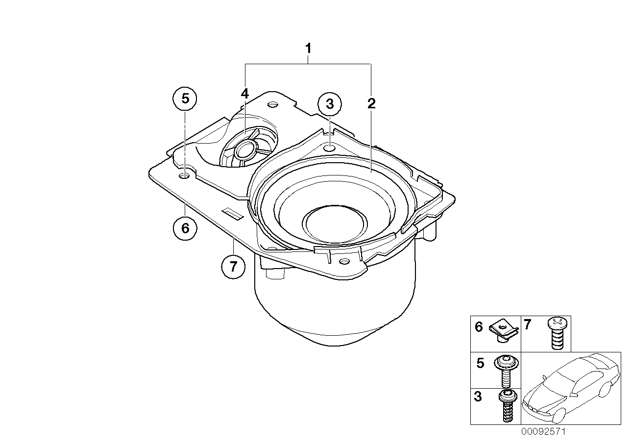 Genuine BMW 65139146978 E66 E65 E67 Loudspeaker Box, Right HIFI-SYSTEM (Inc. 745i, 745Li & 740Li) | ML Performance EU EU Car Parts