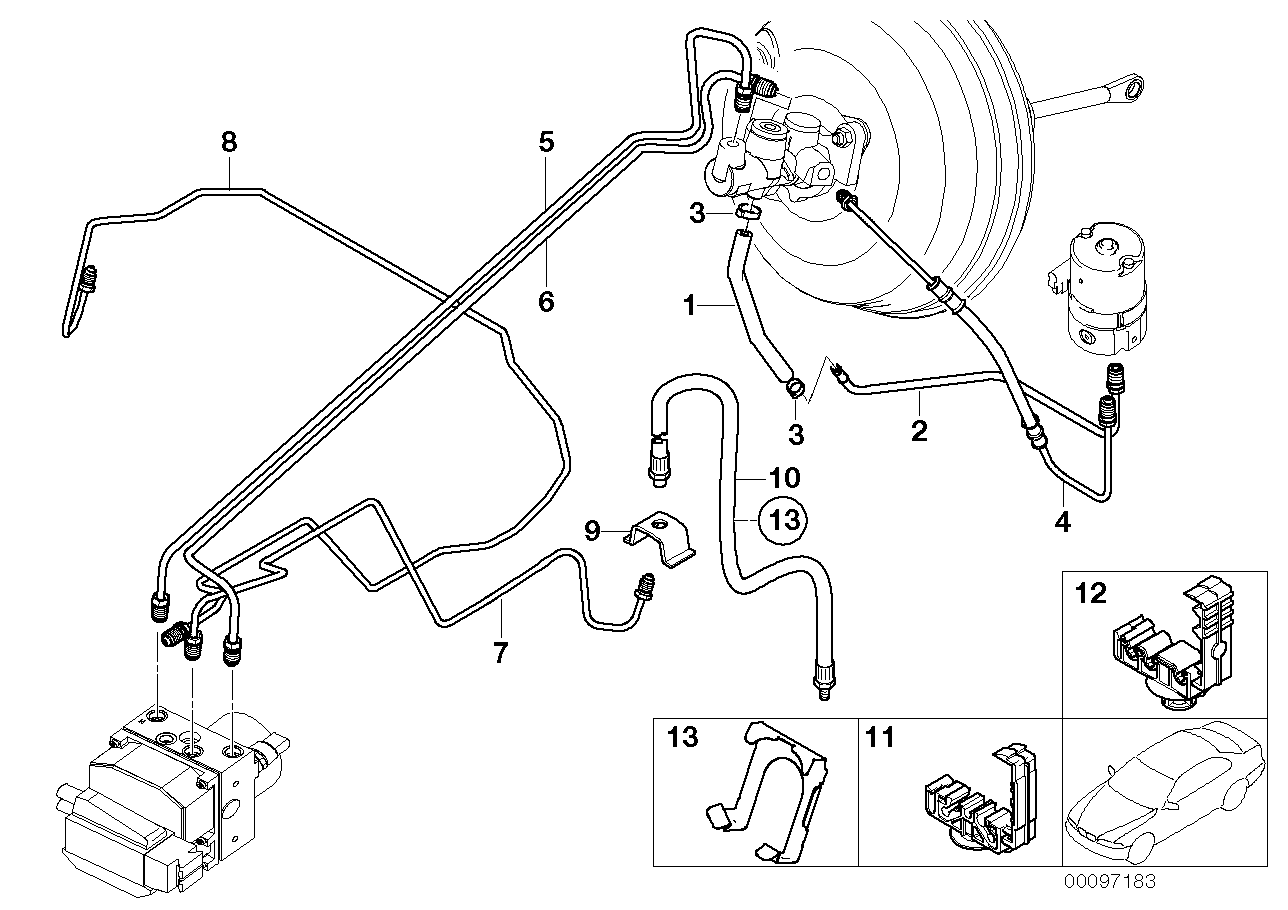 Genuine BMW 34536752269 E53 Pipeline With Pressure Hose (Inc. X5) | ML Performance EU EU Car Parts
