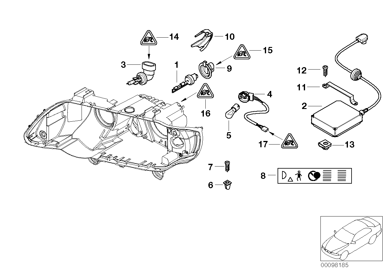 Genuine BMW 63126906779 E53 Support F Xenon Light Control Unit (Inc. X5) | ML Performance EU EU Car Parts