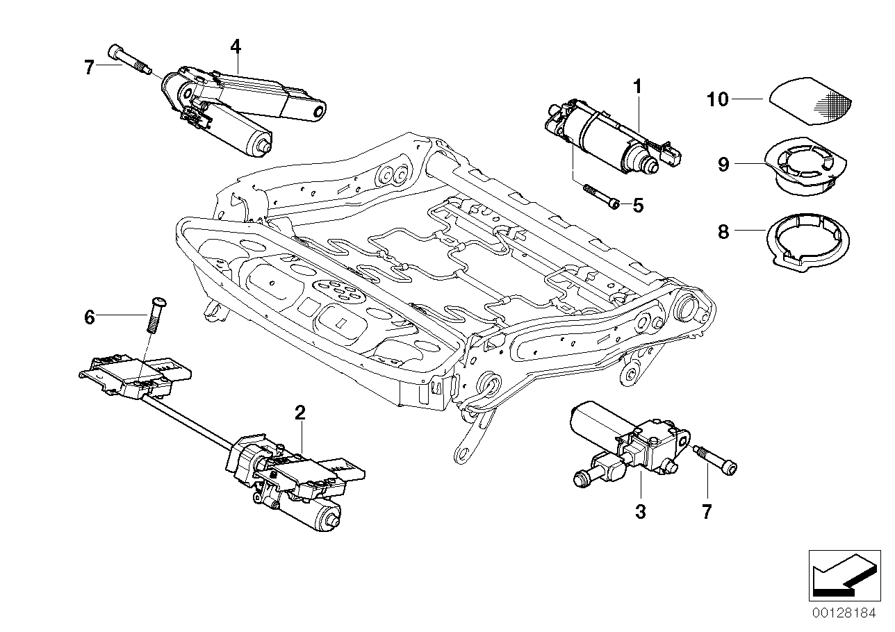 Genuine BMW 67317121066 E60 E61 Drive, Seat Height Adjustment Right (Inc. 520i, X6 M50dX & X5 35iX) | ML Performance EU EU Car Parts