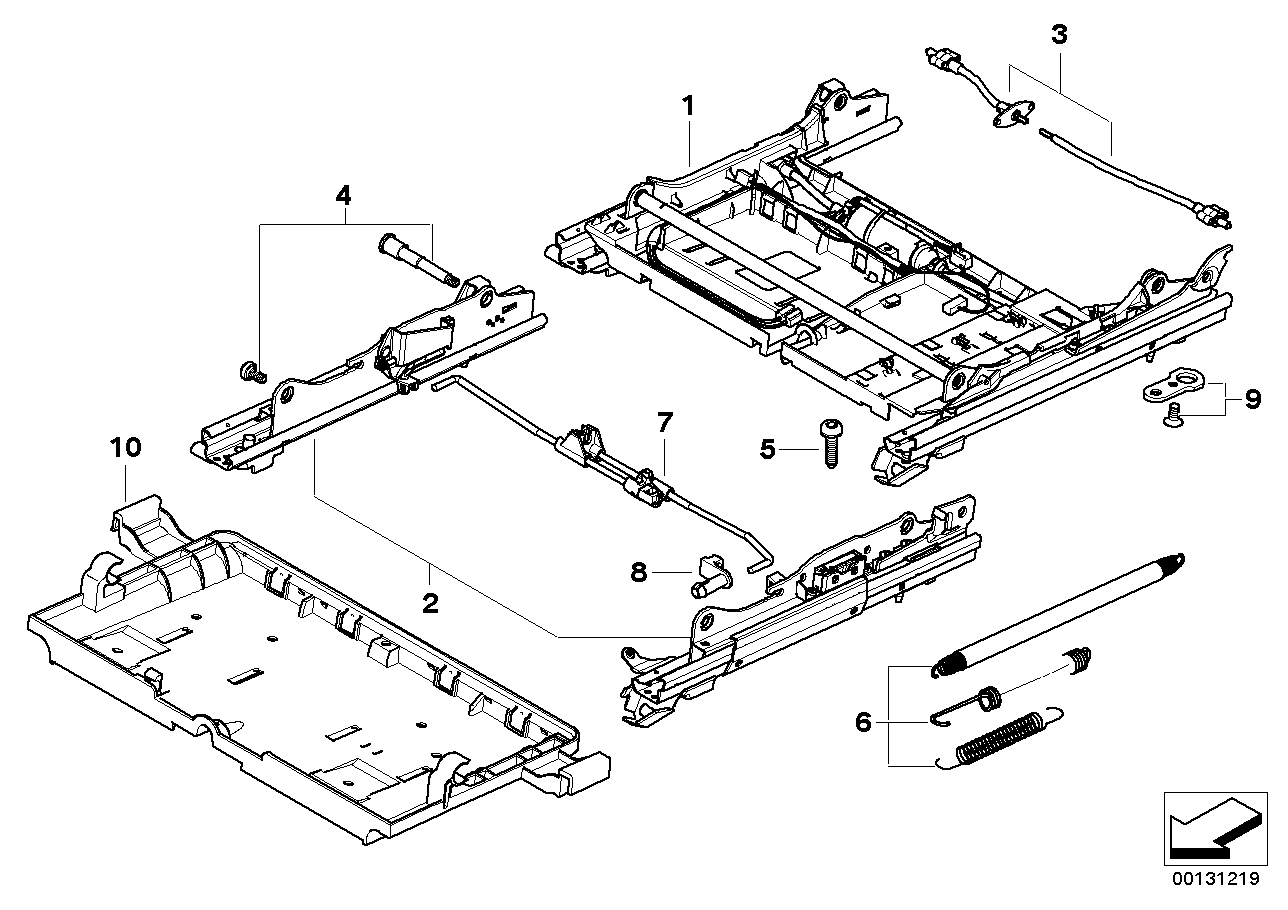 Genuine BMW 52107075940 E60 E61 Seat Rail Right (Inc. 760LiS, 745Li & 735Li) | ML Performance EU EU Car Parts