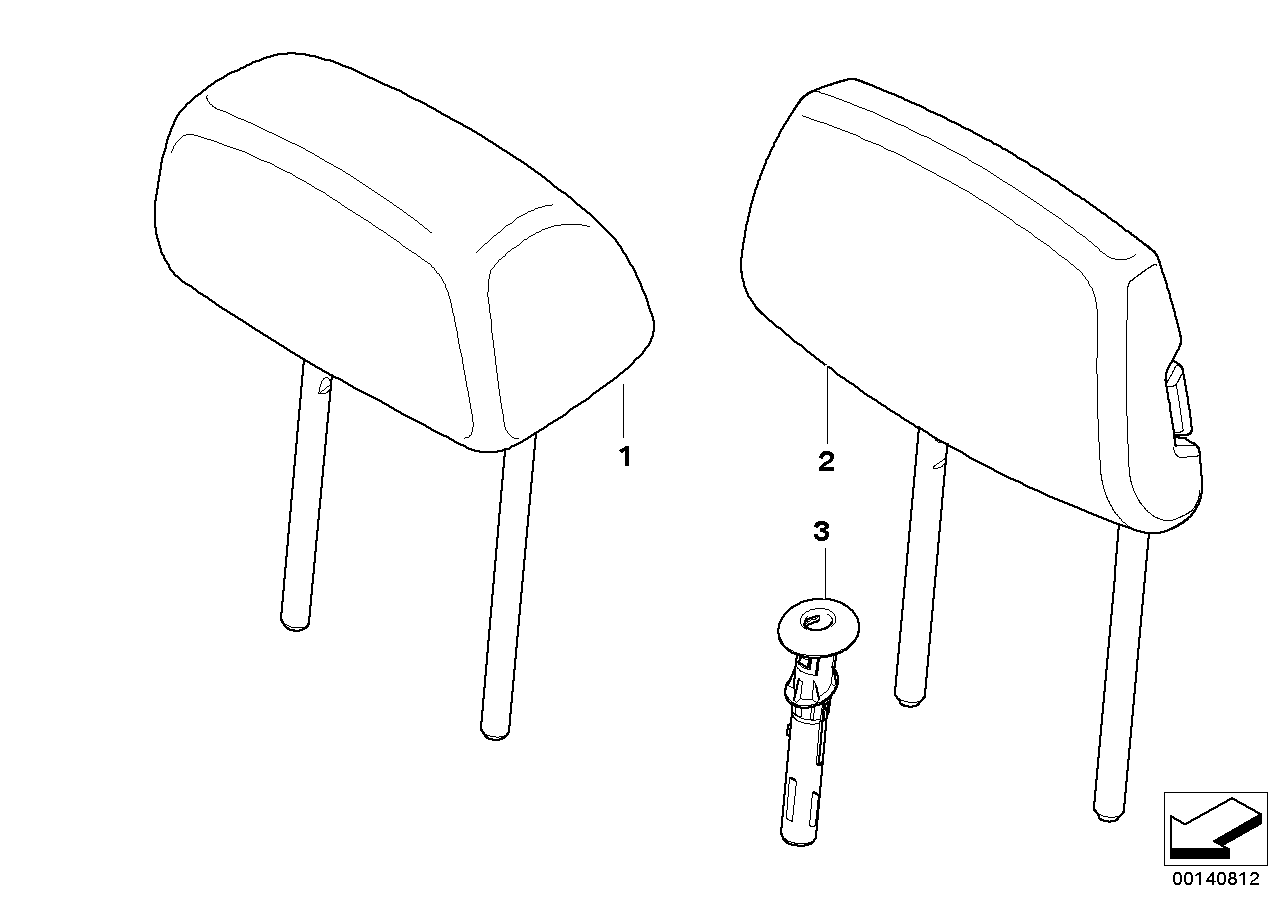 Genuine BMW 52208039300 E90 Headrest Leather SCHWARZ (Inc. M3) | ML Performance EU EU Car Parts
