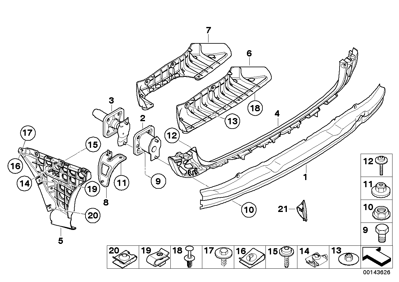 Genuine BMW 51127060796 E61 Mount, Bumper Rear Right (Inc. 535d, 520i & 550i) | ML Performance EU EU Car Parts