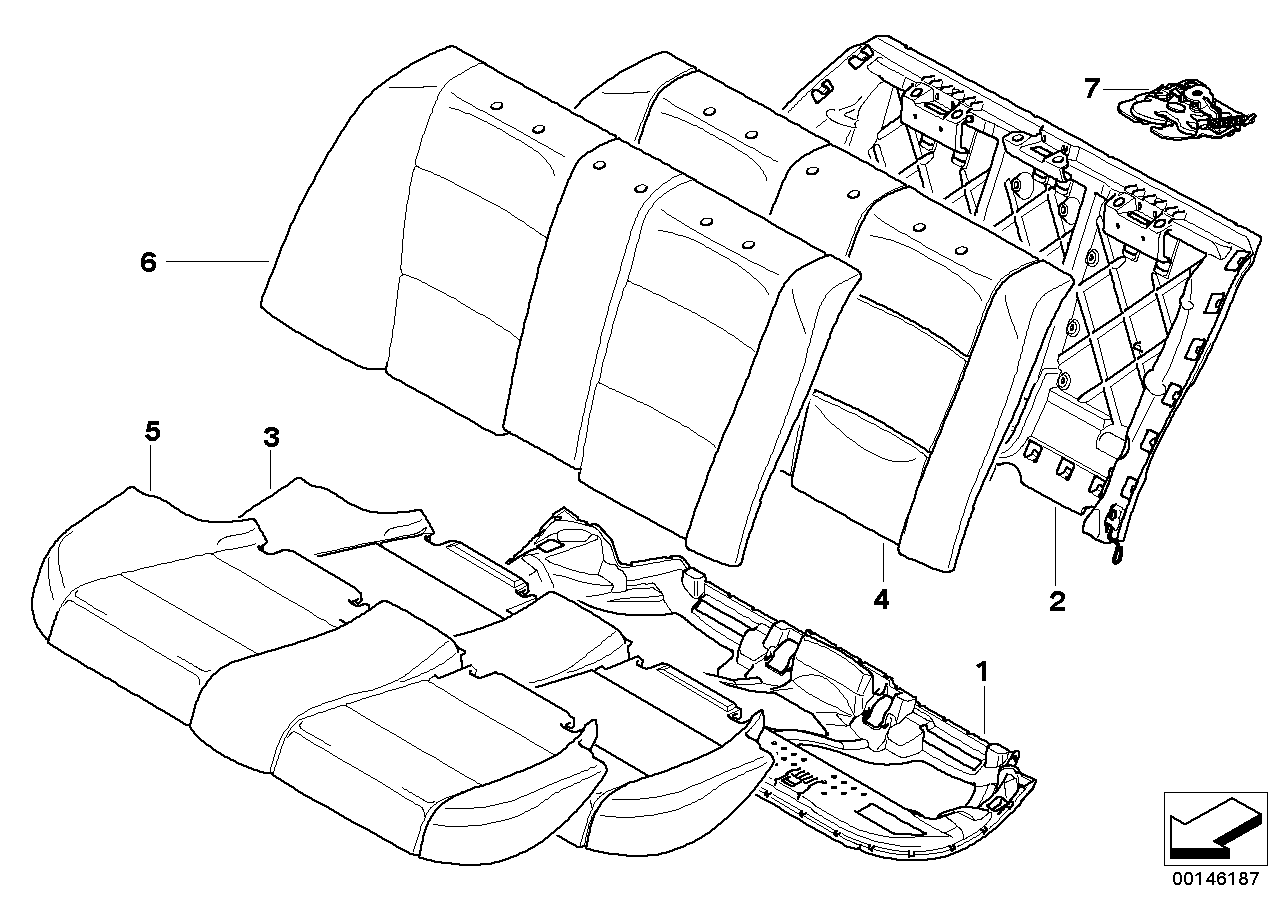 Genuine BMW 52207130825 E90 Supporting Part, Backrest (Inc. 316d, 330i & 320si) | ML Performance EU EU Car Parts