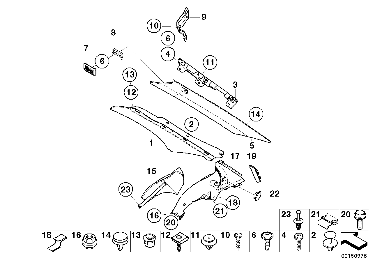 Genuine BMW 51437056232 E66 Right Trim Panel Bracket (Inc. 735Li, 750Li & 740Li) | ML Performance EU Car Parts