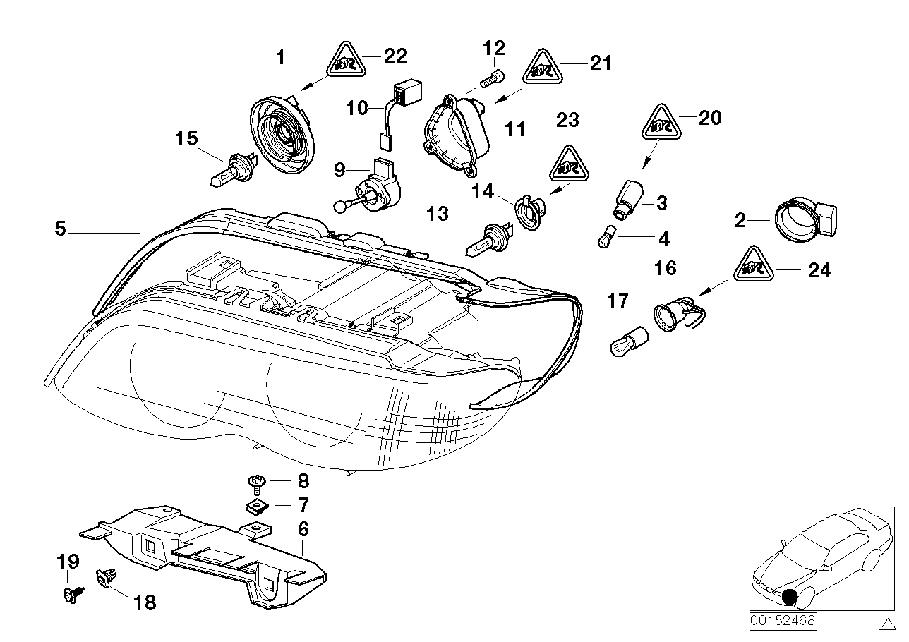 Genuine BMW 63128386710 E53 Bracket Headlight Right (Inc. X5) | ML Performance EU EU Car Parts