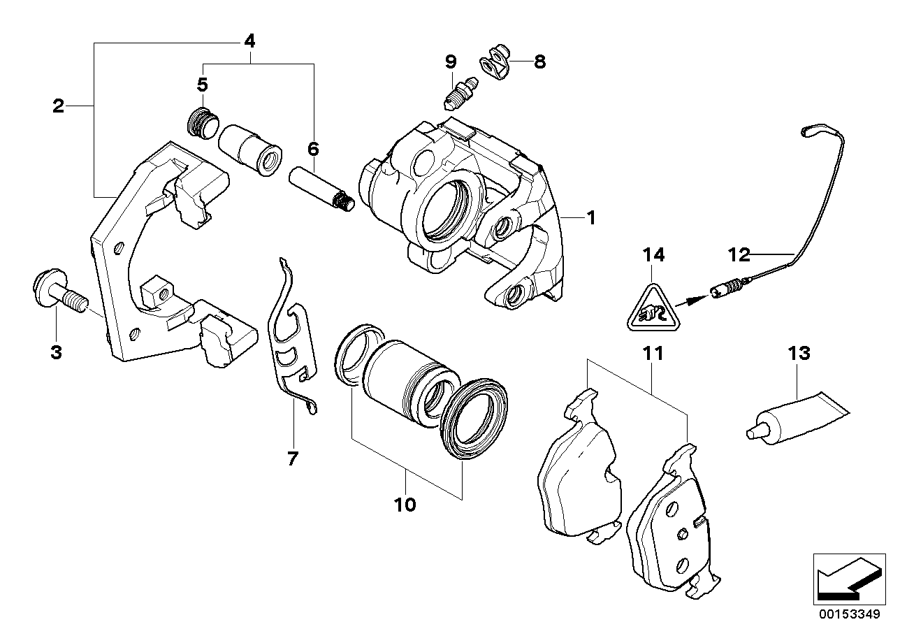 Genuine BMW 34216768438 E53 Calliper Carrier (Inc. X5) | ML Performance EU EU Car Parts