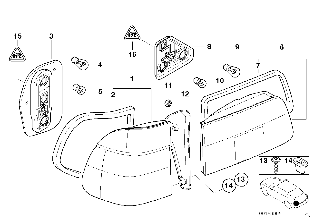 Genuine BMW 63218380095 E39 Rear Light In The Side Panel, Left (Inc. 525i, 540i & 528i) | ML Performance EU EU Car Parts