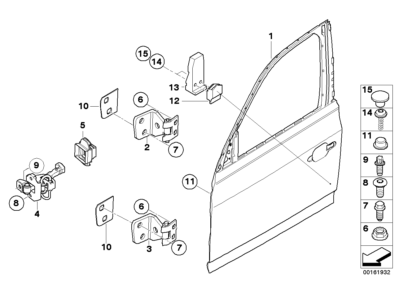 Genuine BMW 41003422370 E83 Door Hinge, Top Right (Inc. X3) | ML Performance EU EU Car Parts