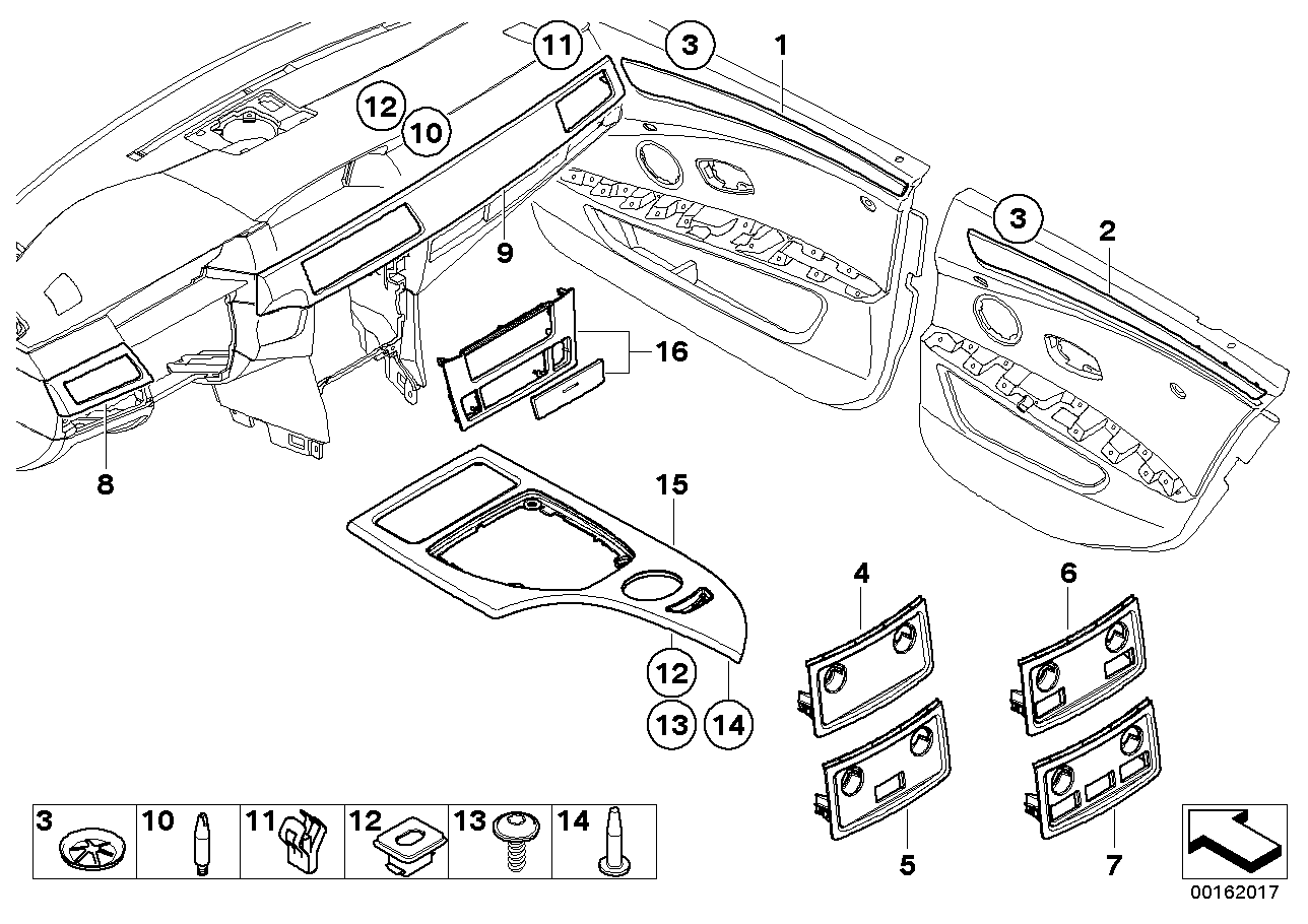 Genuine BMW 51456989862 E60 E61 Bambus Wooden Strip,Instrum.Panel Right ANTHRAZIT (Inc. 525i, 530xd & 540i) | ML Performance EU EU Car Parts