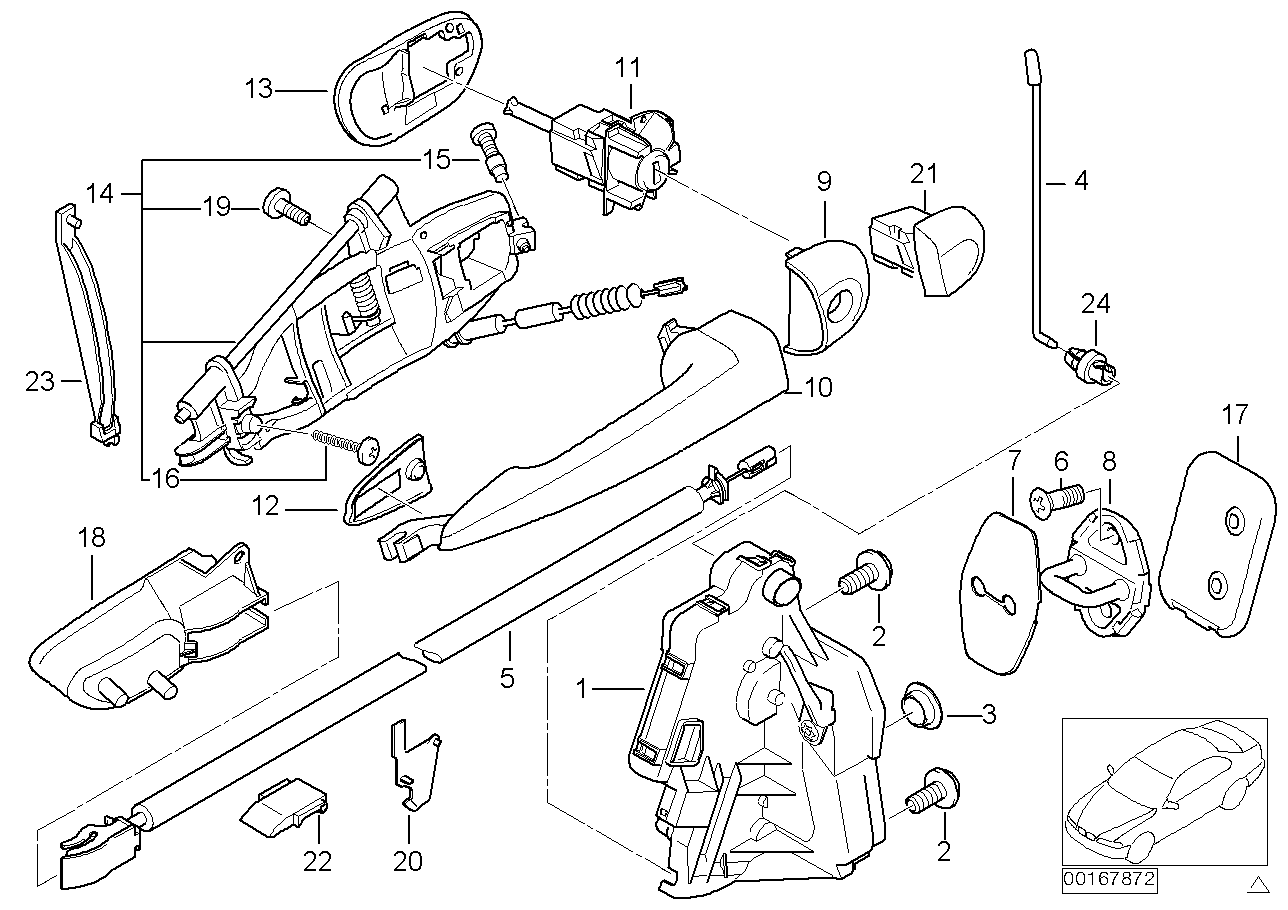 Genuine BMW 51218253469 E46 Handle Bracket Base, Left (Inc. 318ti, 318td & 316ti) | ML Performance EU EU Car Parts