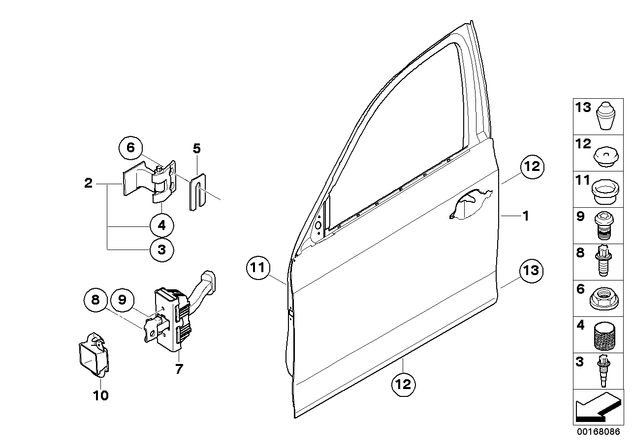 Genuine BMW 41517046050 E90 E91 Door Hinge, Front Top Left/Bottom Right (Inc. M3, Cooper D ALL4 2.0 & 320i) | ML Performance EU EU Car Parts