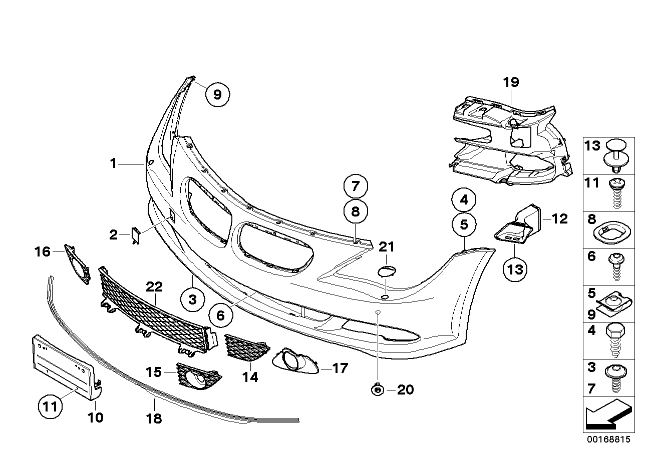Genuine BMW 51117184688 E63 E64 TriCover, Bumper, Primed, Front PDC (Inc. 650i) | ML Performance EU EU Car Parts