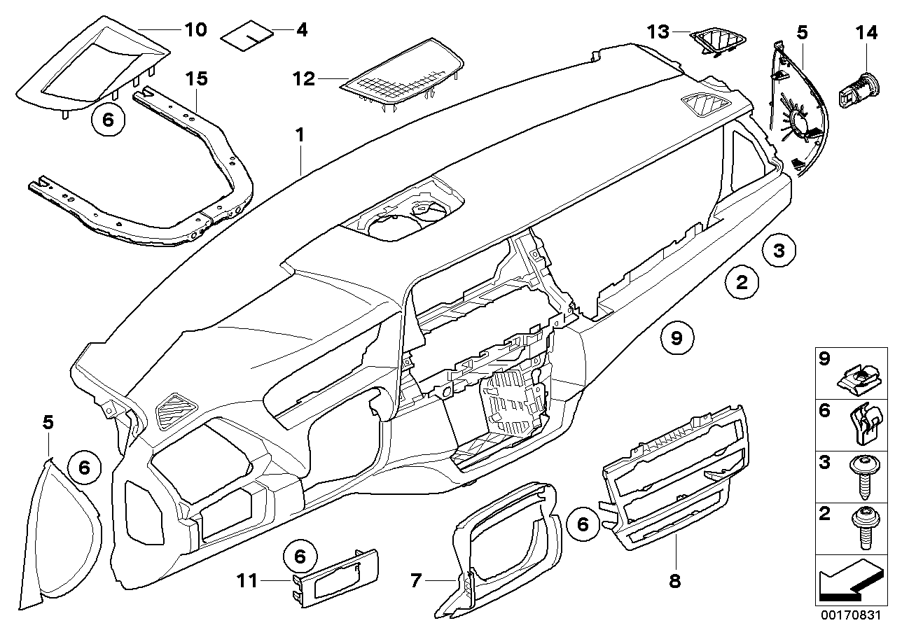 Genuine BMW 51459186853 E71 E70 Trim Panel Dashboard, Leather ZIMT (Inc. X6) | ML Performance EU EU Car Parts