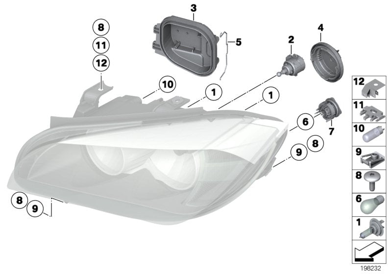 Genuine BMW 63112993431 E84 Covering Cap High Beam, Left (Inc. X1) | ML Performance EU EU Car Parts