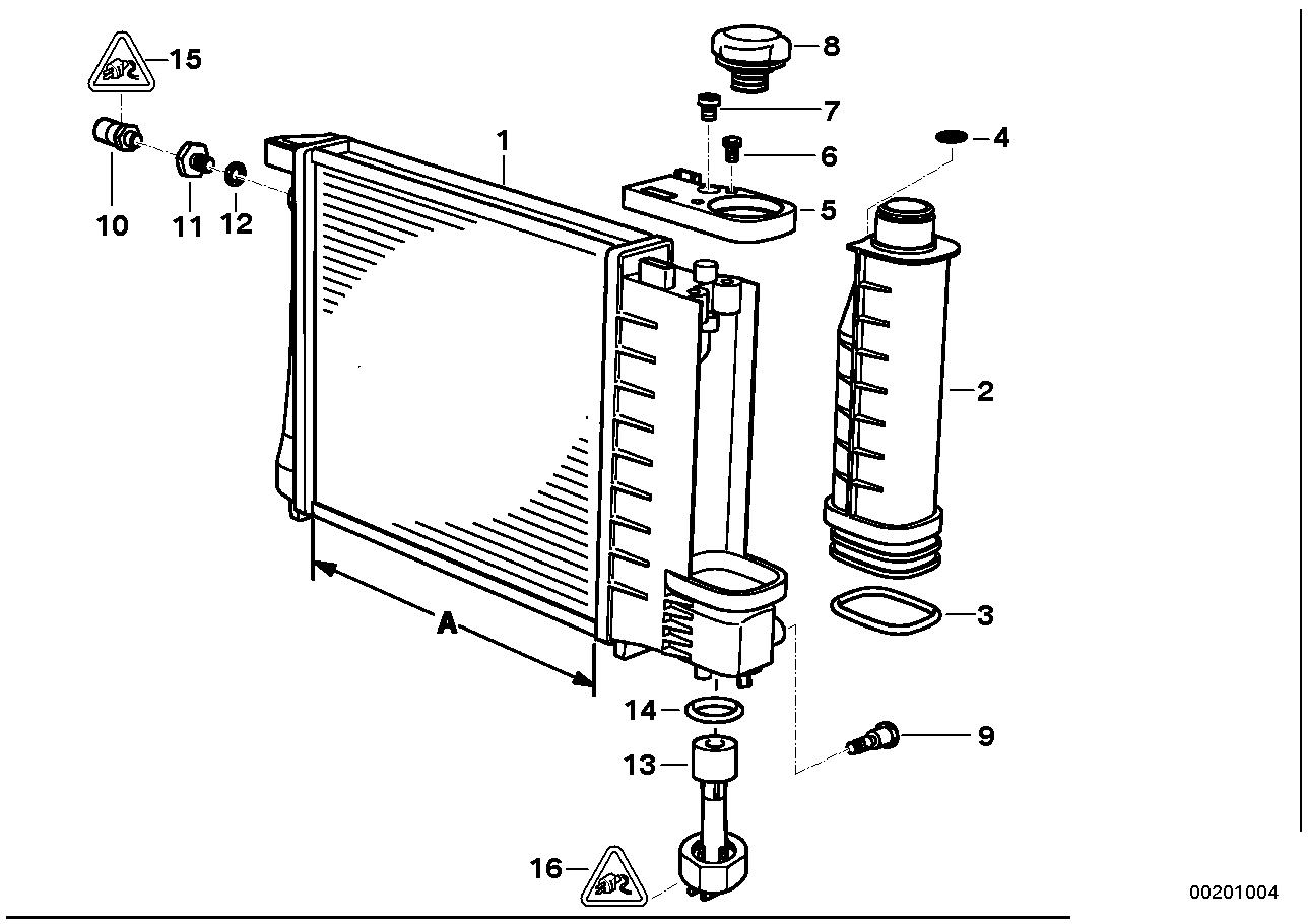 Genuine BMW 17101723898 E36 Radiator With Transmission Oil Cooler A=440mm (Inc. 320i & 325i) | ML Performance EU EU Car Parts